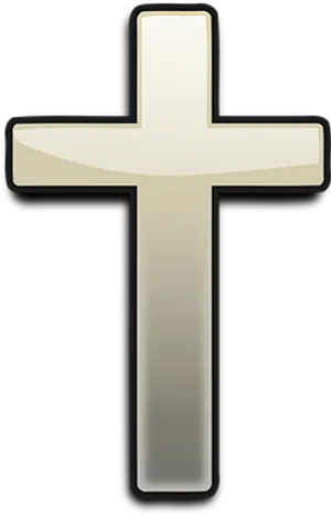 Glossy Black Christian Cross PNG Image