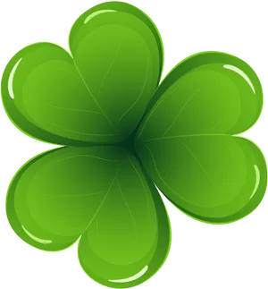 Glossy Green Shamrock Graphic PNG Image