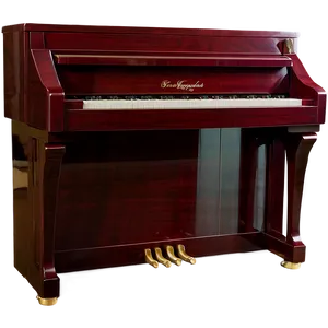 Glossy Mahogany Upright Piano Png Pel55 PNG Image