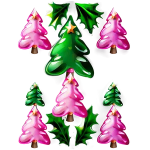 Glossy Pink Christmas Tree Png Hag13 PNG Image