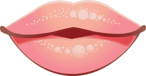 Glossy Pink Lips Illustration PNG image with transparent background