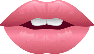 Glossy Pink Lips Illustration PNG image with transparent background