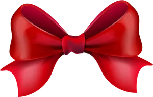 Glossy Red Bow Illustration PNG Image