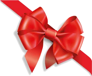 Glossy Red Gift Bow PNG Image