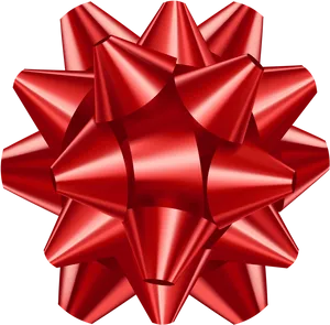 Glossy Red Gift Bow PNG Image