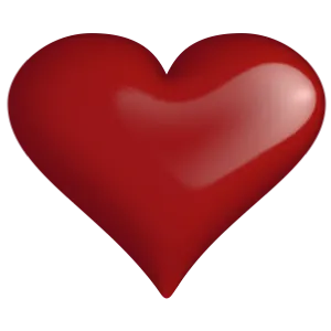 Glossy Red Heart Graphic PNG Image