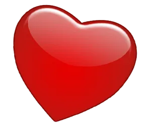 Glossy Red Heart Graphic PNG Image