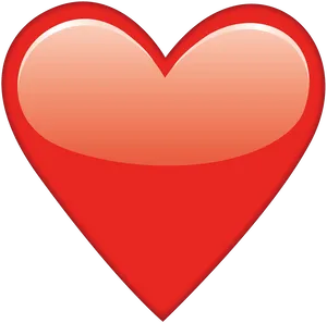 Glossy Red Heart Graphic PNG Image