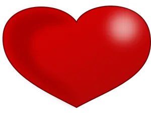 Glossy Red Heart Graphic PNG Image