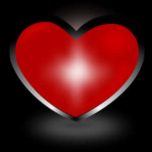 Glossy Red Heart Graphic PNG image with transparent background