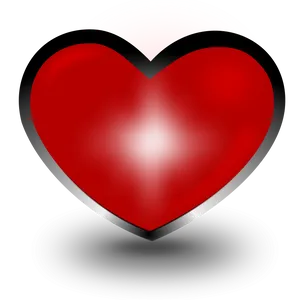 Glossy Red Heart Graphic PNG Image