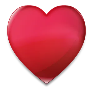 Glossy Red Heart Graphic PNG Image