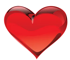 Glossy Red Heart Illustration PNG Image