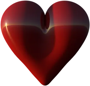 Glossy Red Heart Shaped Illustration PNG Image