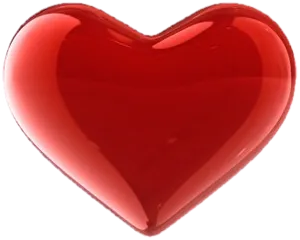 Glossy Red Heart Shaped Object PNG Image