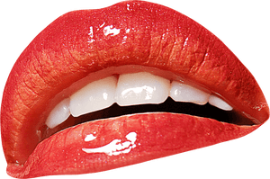 Open Mouth Teeth - Red Lips, HD Png Download PNG