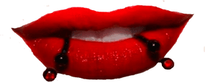 #lips #lipstick #red #piercings #snakebites #snakebitepiercings - Red Snake Bites Piercing, HD Png Download PNG