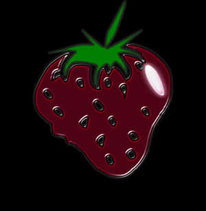 Glossy Strawberry Graphic PNG image with transparent background