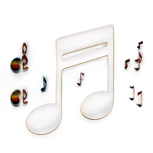 Glossy White Music Notes Png Meg PNG Image