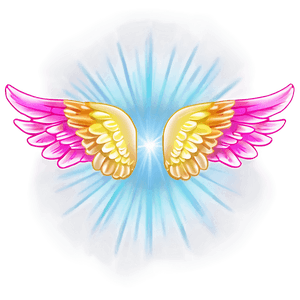 Glowing Angel Wings Outline PNG abc48 PNG image with transparent background