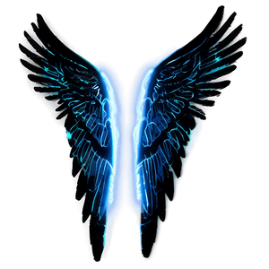Glowing Angel Wings Outline PNG dmw40 PNG image with transparent background