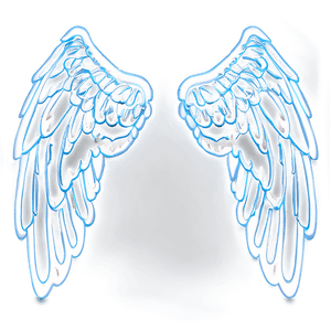 Glowing Angel Wings Outline PNG lec34 PNG image with transparent background