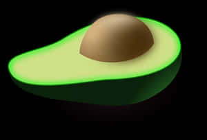 Glowing Avocado Half PNG image with transparent background