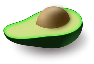 Glowing Avocado Half PNG Image