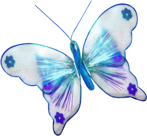 Glowing Blue Butterfly Illustration PNG Image