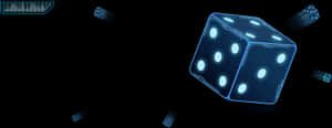 Glowing Blue Dicein Darkness PNG