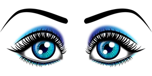 Glowing Blue Eyesin Darkness PNG Image