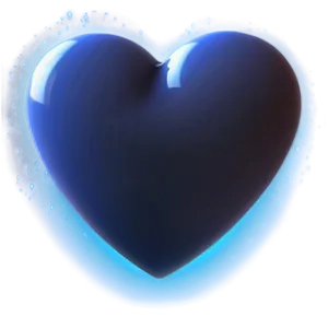 Glowing Blue Heart Emoji Png Efs64 PNG Image