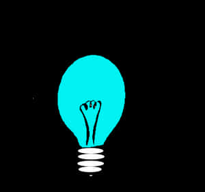 Glowing Blue Light Bulb Illustration PNG image with transparent background