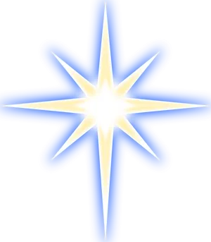 Glowing Blue Star Artwork PNG Image