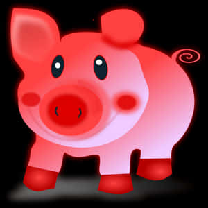 Glowing Cartoon Piglet PNG image with transparent background