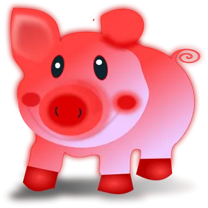 Glowing Cartoon Piglet PNG Image