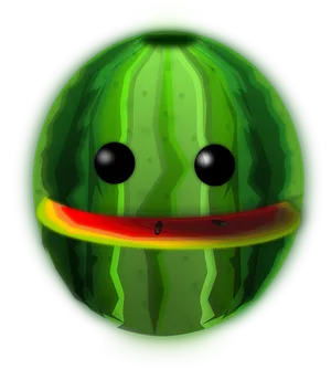 Glowing Cartoon Watermelon PNG Image