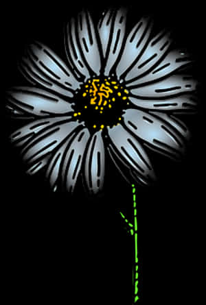 Glowing Daisy Artwork PNG with transparent background