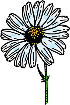 Glowing Daisy Artwork PNG Image