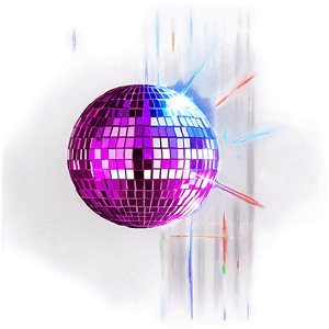 Glowing Disco Ball Illustration PNG image with transparent background