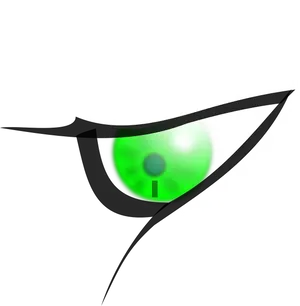 Glowing Green Anime Eye PNG Image