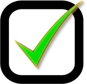 Glowing Green Check Mark PNG Image