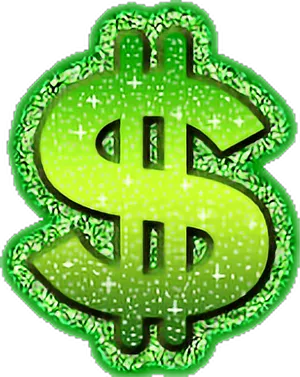 Glowing Green Dollar Sign PNG Image