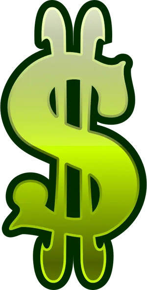 Glowing Green Dollar Sign PNG Image