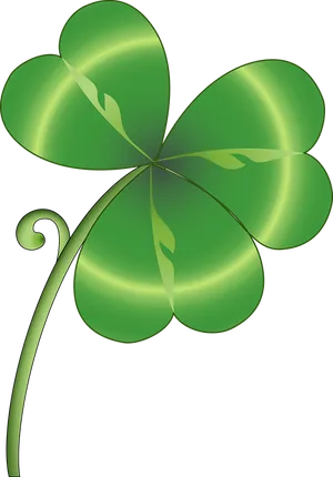 Glowing Green Shamrock Art PNG Image