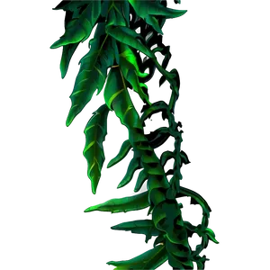 Glowing Green Vine Twist PNG Image