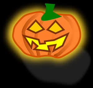 Glowing Halloween Pumpkin Illustration PNG image with transparent background