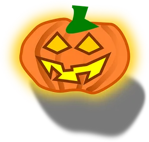 Glowing Halloween Pumpkin Illustration PNG Image