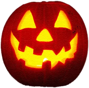 Glowing Jack O Lantern Face PNG Image