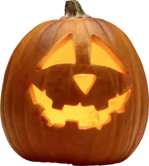 Glowing Jack O Lantern Halloween PNG Image